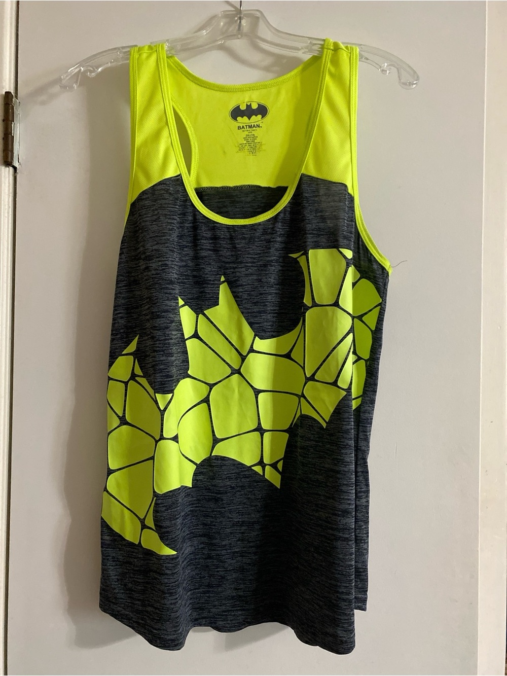 Batman Neon Yellow & Heather Gray men’s tank